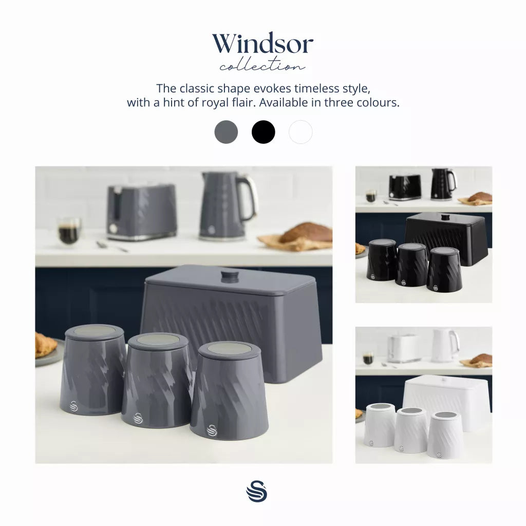 Swan Swan Windsor Bread Bin SWKA18539GRY (Grey)