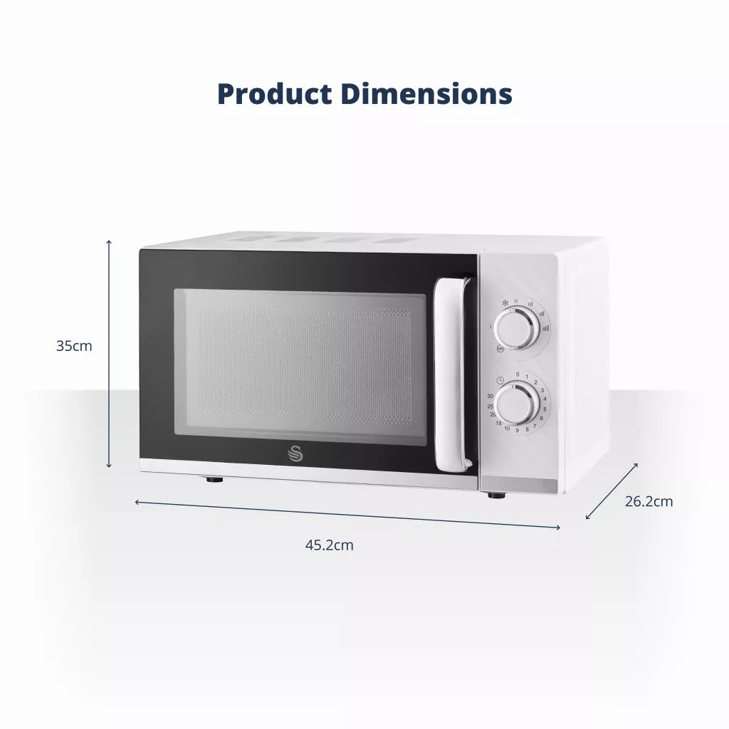Swan Windsor Kettle, 2 Slice Toaster & Microwave Kitchen Set (White)
