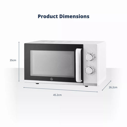 Swan Windsor Kettle, 2 Slice Toaster & Microwave Kitchen Set (White)