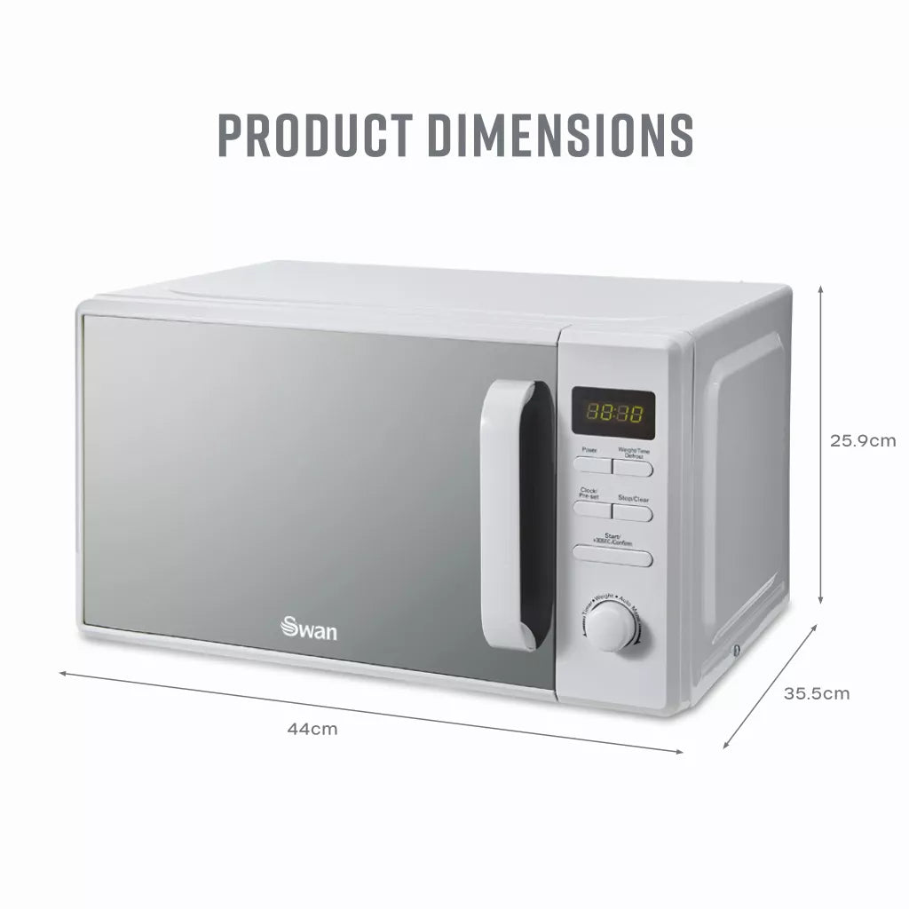 Swan Serenity Jug Kettle, 4 Slice Toaster & Microwave Kitchen Set (White)