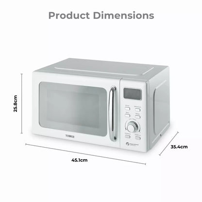 Tower Sonar Kettle, 2 Slice Toaster & Microwave Kitchen Set (White)