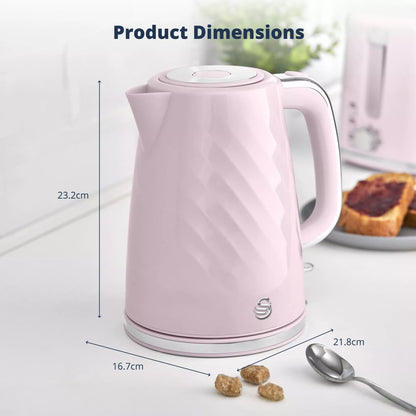 Swan 1.7L Textured Windsor Kettle SK14611PNK (Pink)