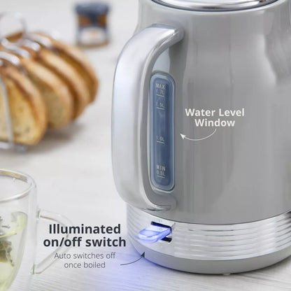 Swan Swan Retro Jug Kettle, 2 Slice Toaster & Canisters Kitchen Set (Grey)