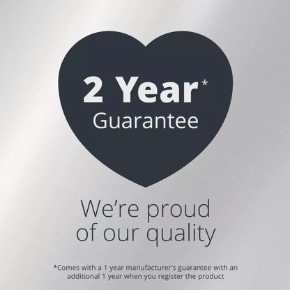 2-year guarantee badge with heart shape
