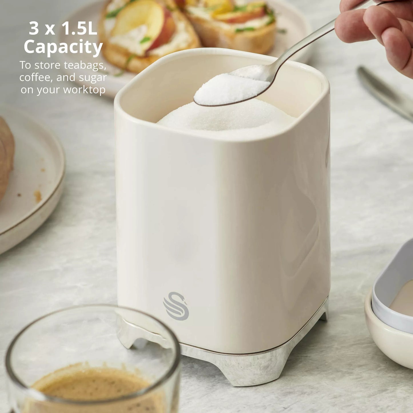 Swan Solace Canisters Set SWKA18541CRM (Cream) - Vibe Home