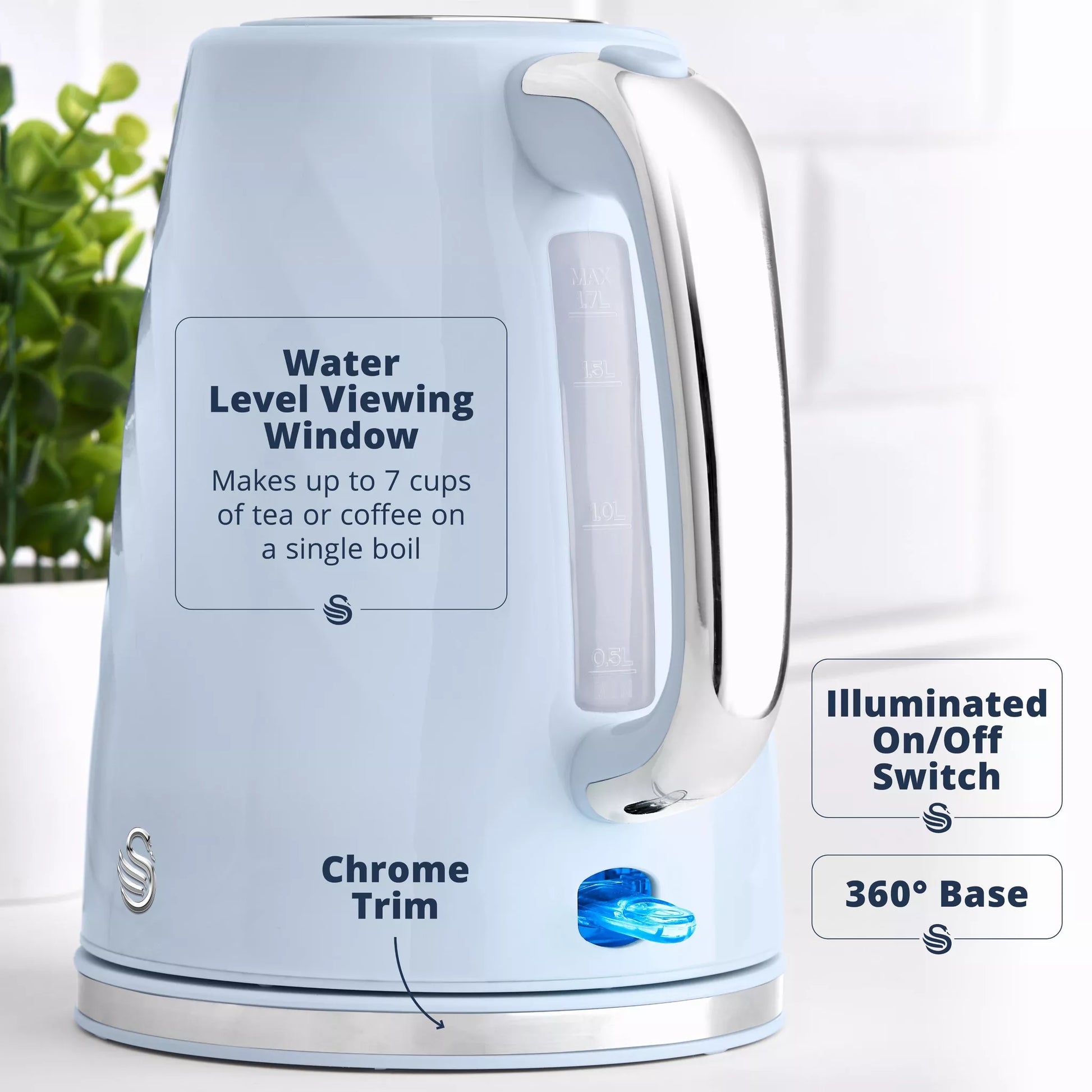 Swan 1.7L Textured Windsor Kettle SK14611BLU (Midnight Blue)