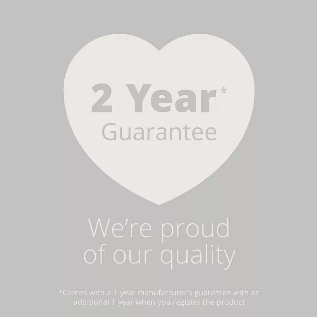2-year guarantee badge for grey bread bin and canister set