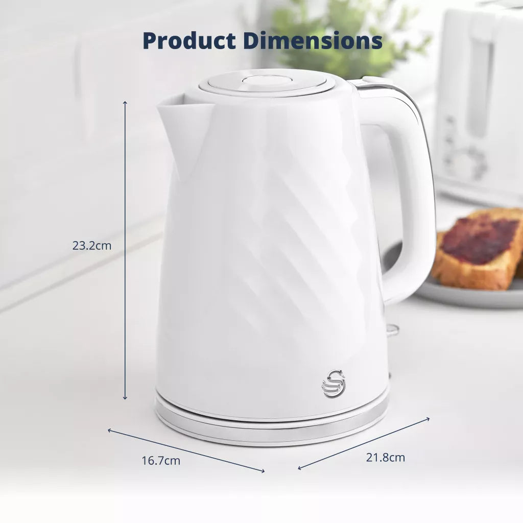 Swan Windsor Kettle & 2 Slice Toaster Kitchen Set (White)