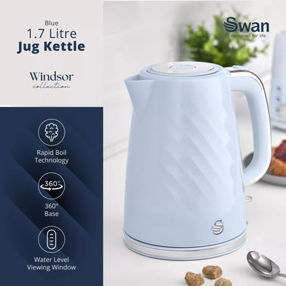 Swan 1.7L Textured Windsor Kettle SK14611BLU (Midnight Blue)