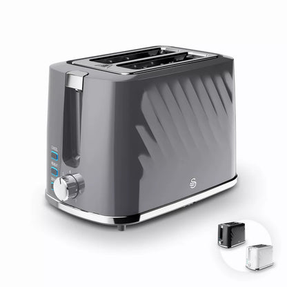 Swan Windsor Kettle & 2 Slice Toaster Kitchen Set (Grey)