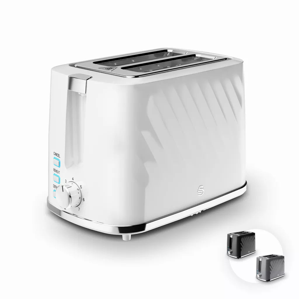 Swan Windsor Kettle & 2 Slice Toaster Kitchen Set (White)
