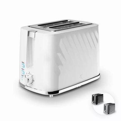 Swan Windsor Kettle & 2 Slice Toaster Kitchen Set (White)