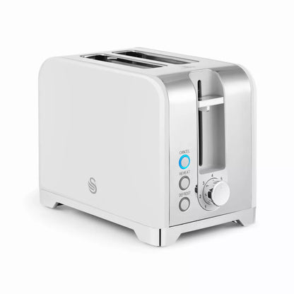 Swan Solace Jug Kettle, 2 Slice Toaster & Microwave Kitchen Set (White)