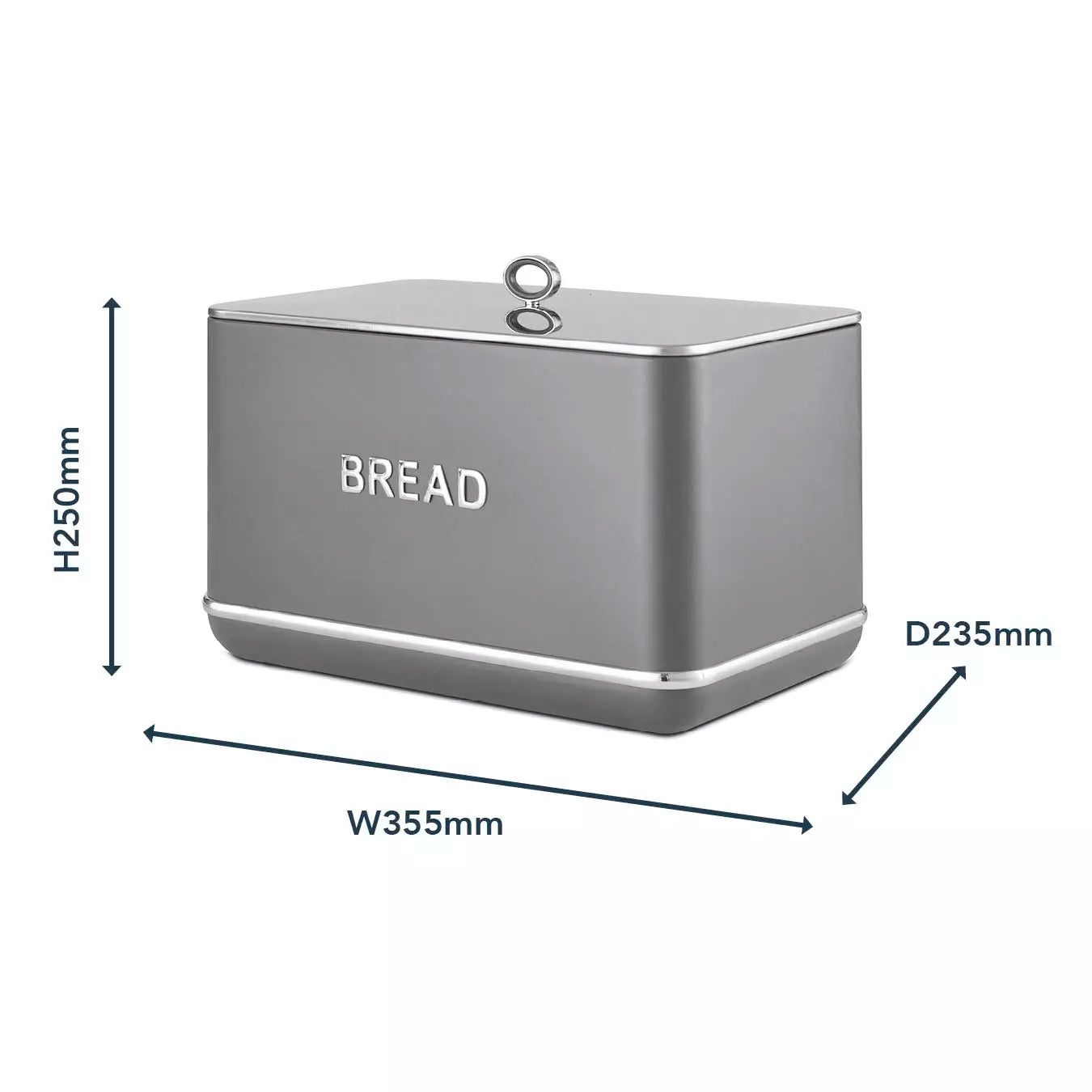Tower Tower Renaissance Kettle, 4 Slice Toaster, Bread Bin & Canisters Kitchen Set (Grey)