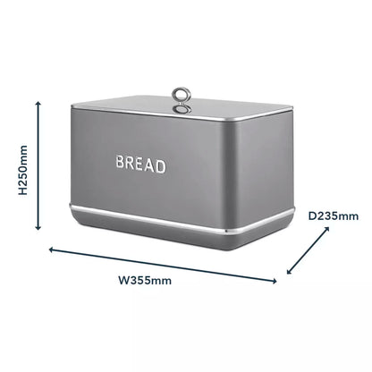 Tower Tower Renaissance Kettle, 4 Slice Toaster, Bread Bin & Canisters Kitchen Set (Grey)