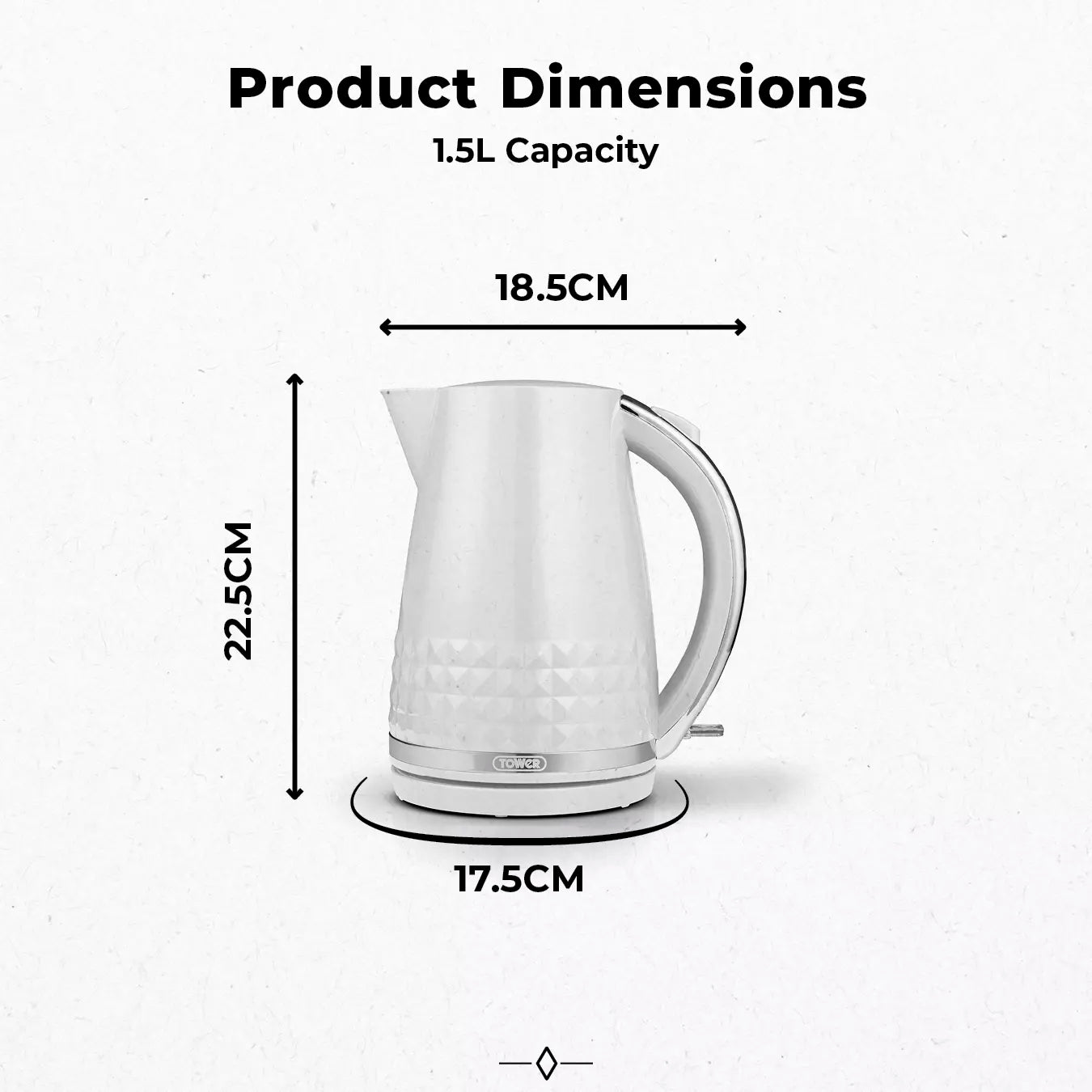 Tower Tower Solitaire Kettle, 2 Slice Toaster, Bread Bin & Canisters Kitchen Set (White)