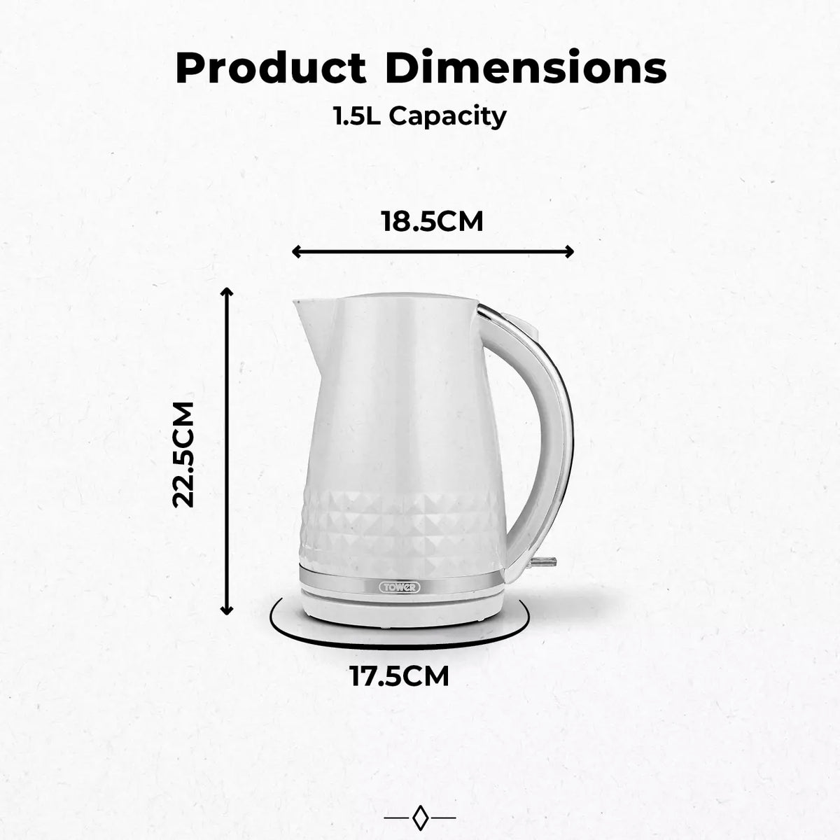 Tower Tower Solitaire Kettle, 2 Slice Toaster, Bread Bin & Canisters Kitchen Set (White)