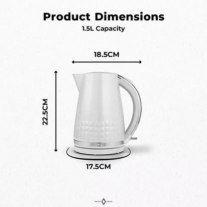 Tower Tower Solitaire Kettle, 2 Slice Toaster, Bread Bin & Canisters Kitchen Set (White)