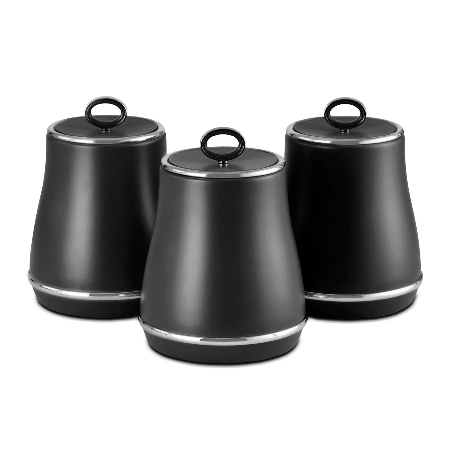 Tower Tower Renaissance Bread Bin & Canisters Kitchen Storage Set (Black)