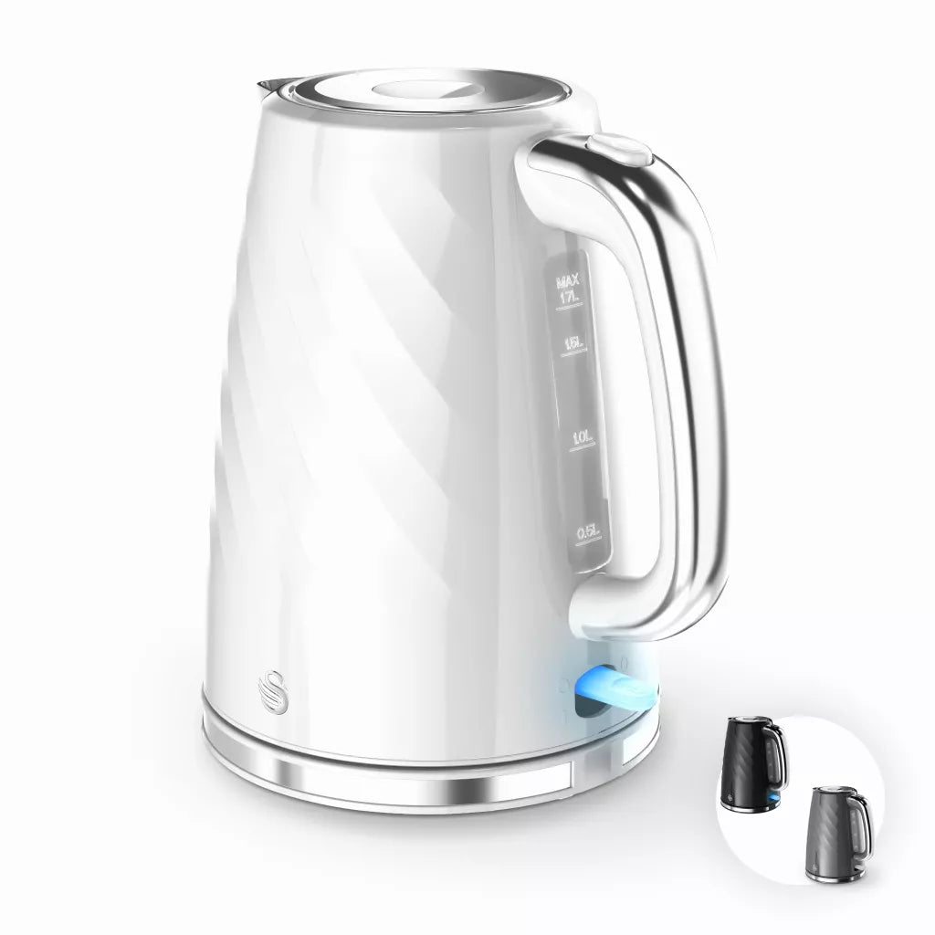 Swan Windsor Kettle & 2 Slice Toaster Kitchen Set (White)