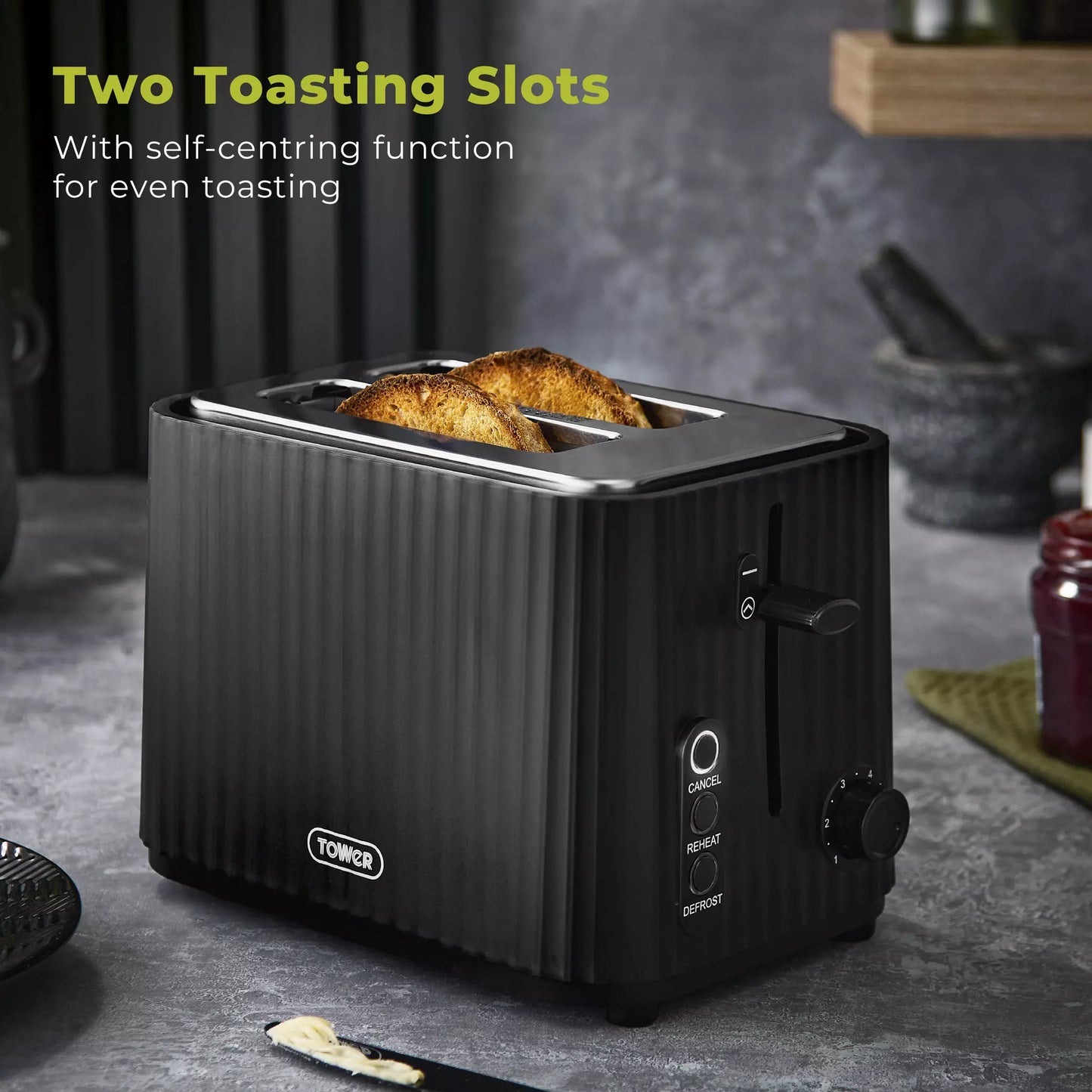 Tower ECOFORM 2 Slice Toaster T20102BLK (Black)
