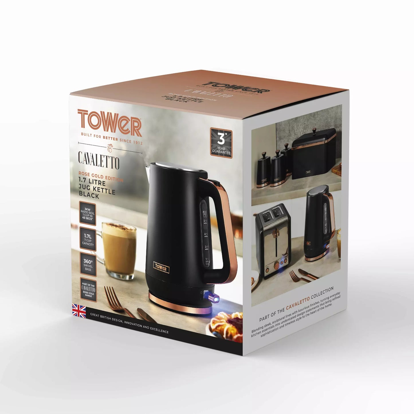 Tower Cavaletto Jug Kettle T10100RG (Black) - Vibe Home