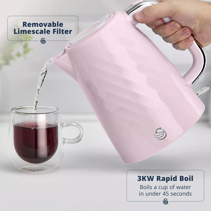 Swan 1.7L Textured Windsor Kettle SK14611PNK (Pink)