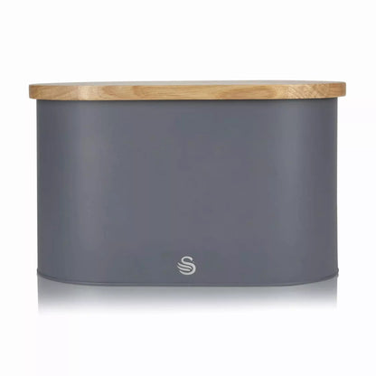 Swan Swan Nordic Kettle, 2 Slice Toaster, Bread Bin & Canisters Kitchen Set (Grey)