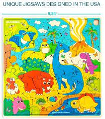 3 Wooden Puzzles Jigsaw Space, Farm, Dinosaur Game Kids