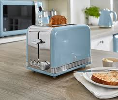 Swan Retro Kettle, 2 Slice Toaster, Bread Bin, Canisters, Mug Tree & Towel Pole Kitchen Set (Blue)