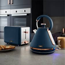 Tower Cavaletto Midnight Blue 5pc Kitchen Set Kettle 4 Slice Toaster Canisters