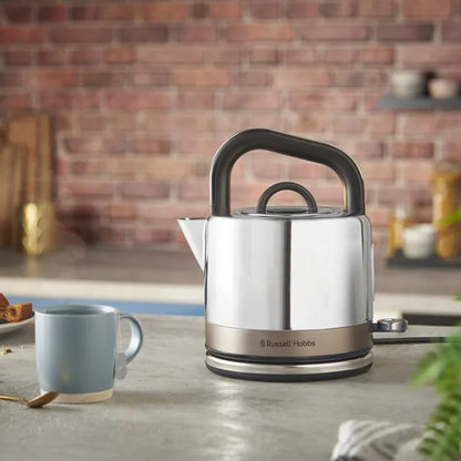 Russell Hobbs Distinctions Pyramid Kettle & 2 Slice Toaster Kitchen Set (Titanium)