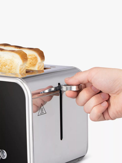 Russell Hobbs Distinctions Pyramid Kettle & 2 Slice Toaster Kitchen Set (Black)