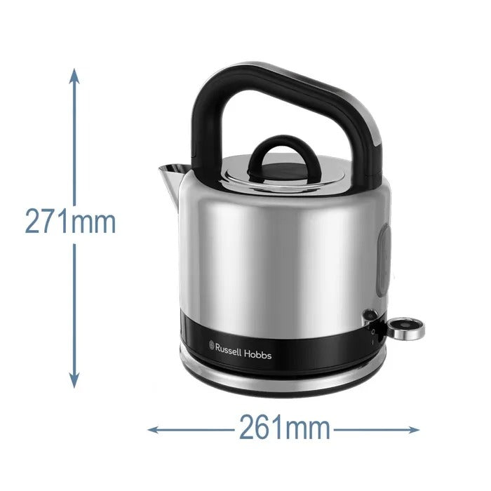 Russell Hobbs Distinctions Pyramid Kettle & 2 Slice Toaster Kitchen Set (Black)