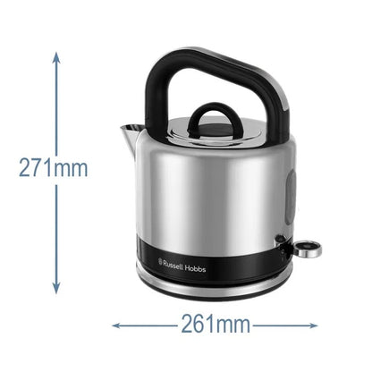 Russell Hobbs Distinctions Pyramid Kettle & 2 Slice Toaster Kitchen Set (Black)