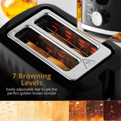 Swan Swan Hexton Kettle & 2 Slice Toaster Kitchen Set (Black)