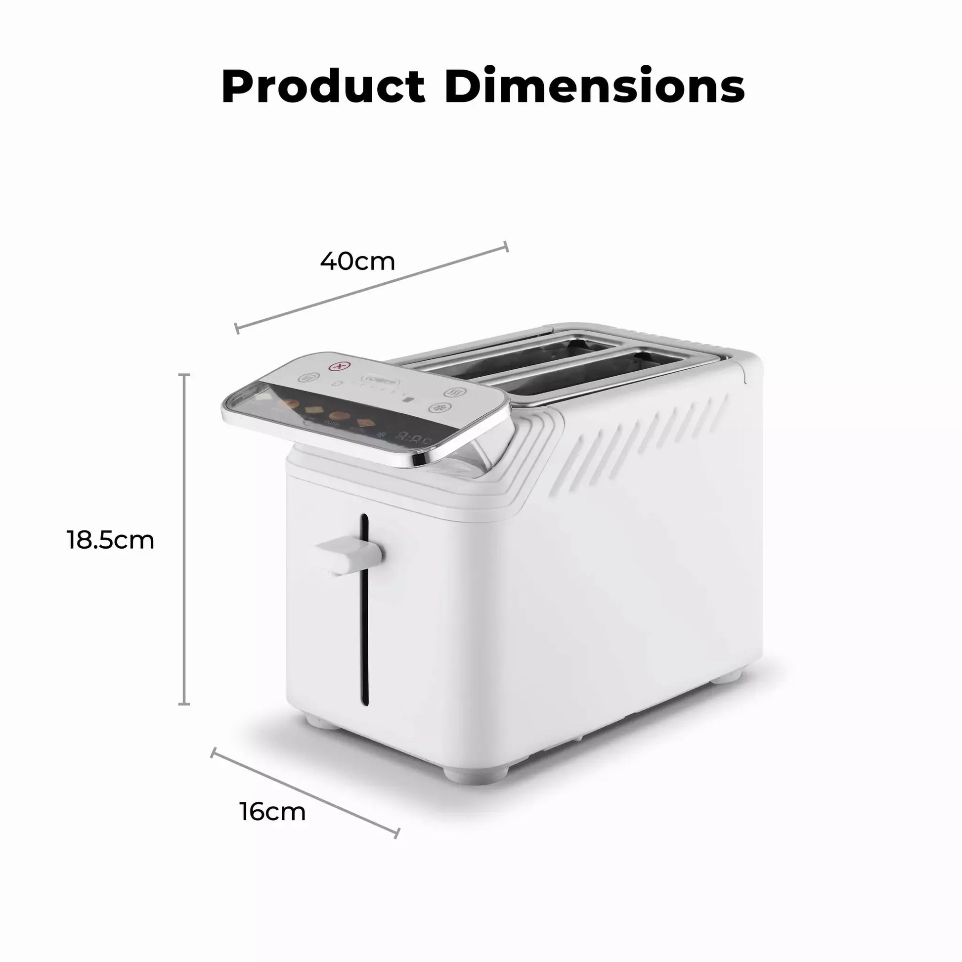 Tower Tower Mirage Digital Pyramid Kettle & 2 Slice Toaster Kitchen Set (White)