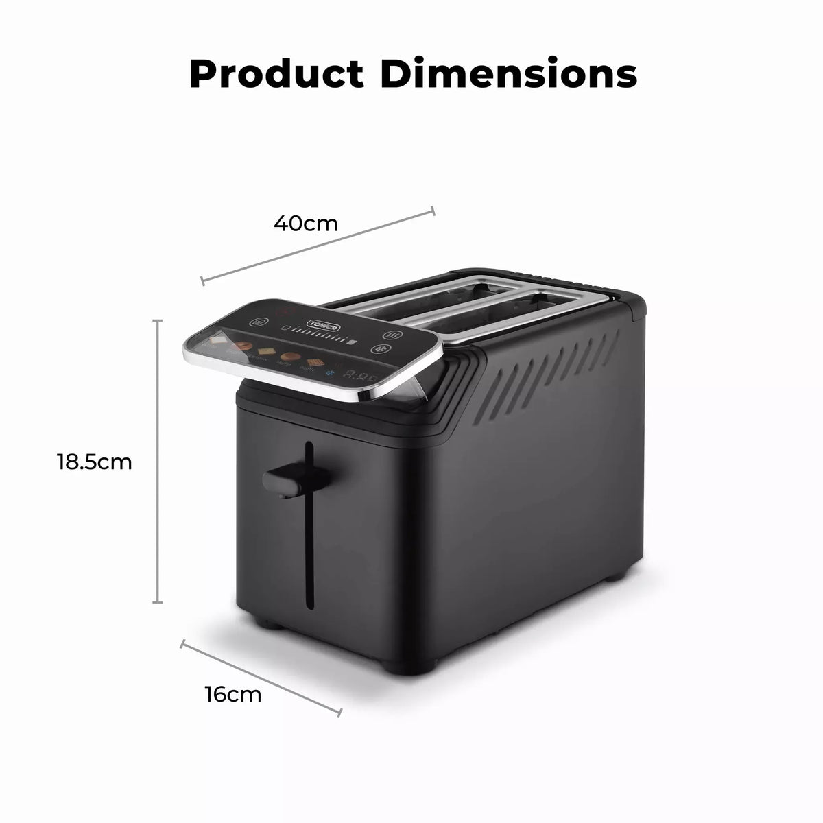 Tower Tower Mirage Digital Pyramid Kettle & 2 Slice Toaster Kitchen Set (Black)