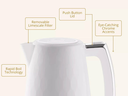 Swan Swan Hexton Kettle & 2 Slice Toaster Kitchen Set (White)
