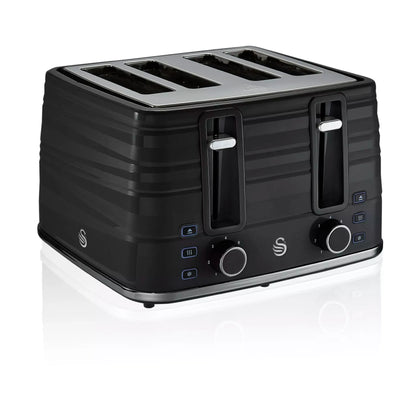 Swan Swan Symphony Kettle & 4 Slice Toaster Kitchen Set (Black)