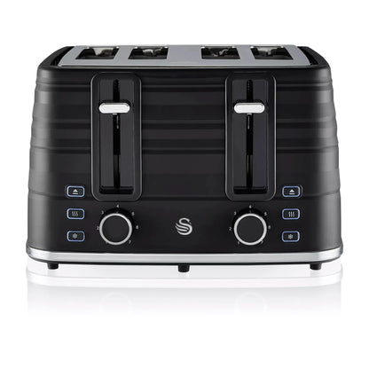 Swan Swan Symphony Kettle & 4 Slice Toaster Kitchen Set (Black)