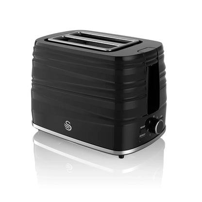 Swan Swan Symphony Kettle & 2 Slice Toaster Kitchen Set (Black)