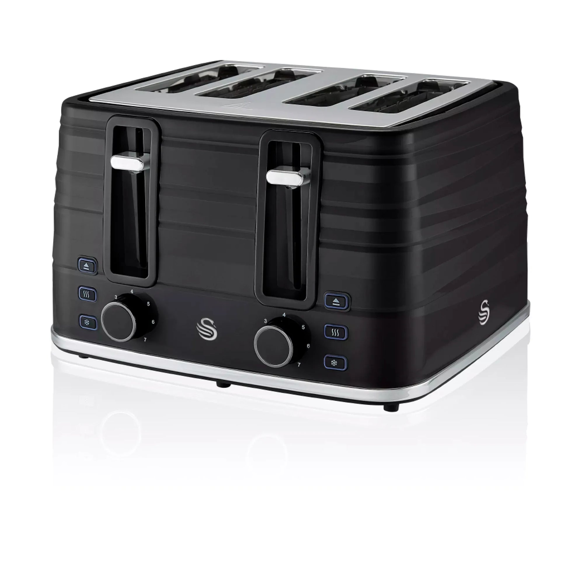 Swan Swan Symphony Kettle & 4 Slice Toaster Kitchen Set (Black)