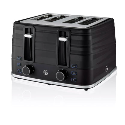 Swan Swan Symphony Kettle & 4 Slice Toaster Kitchen Set (Black)
