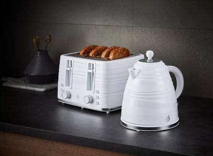 Swan Swan Symphony Kettle & 4 Slice Toaster Kitchen Set (White)