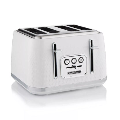 Swan Swan Elegance Kettle, 4 Slice Toaster, Bread Bin, Canisters, Towel Pole & Mug Tree Set (White)