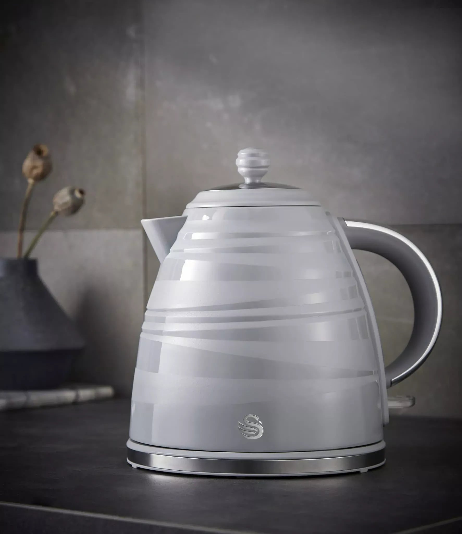 Swan Swan Symphony Kettle & 2 Slice Toaster Kitchen Set (Grey)