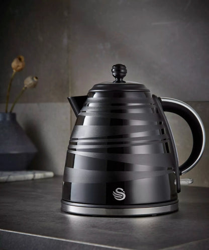 Swan Swan Symphony Kettle & 2 Slice Toaster Kitchen Set (Black)