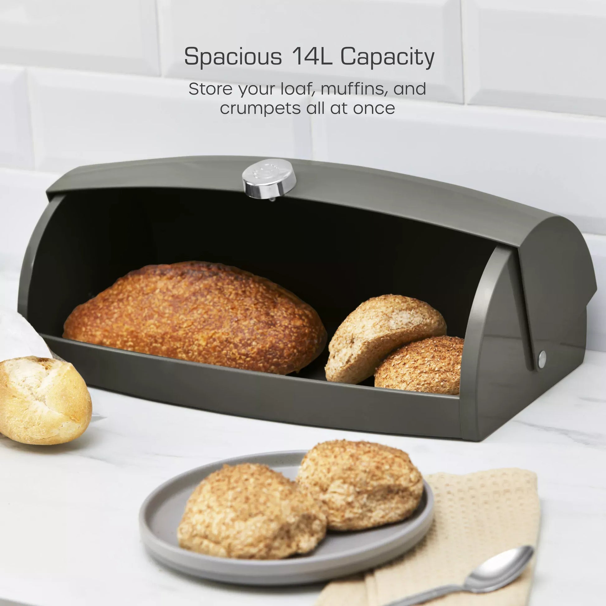 Swan Swan Townhouse Bread Bin, Canisters, Towel Pole & Mug Tree Set (Graphite)