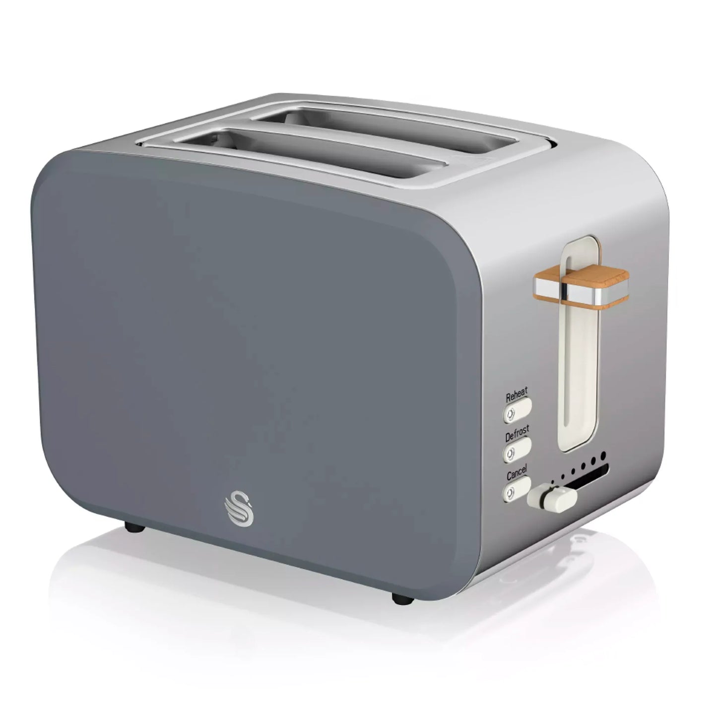 Swan Swan Nordic Kettle, 2 Slice Toaster, Bread Bin & Canisters Kitchen Set (Grey)